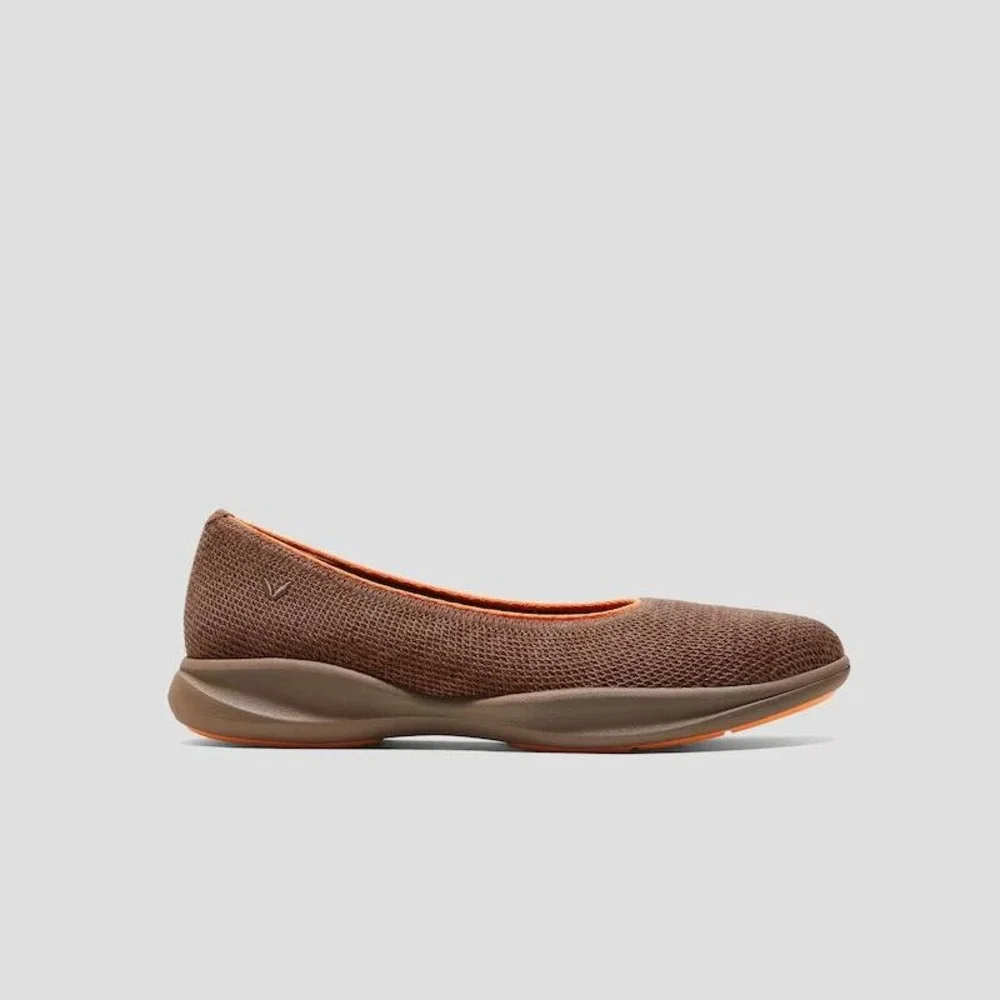 VIVAIA Izabel Coffee Orange Wool Water Repellent Flats Womens US 8.5 EU 39.5